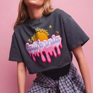Bershka Los Angeles Graphic Crop Top | Size S